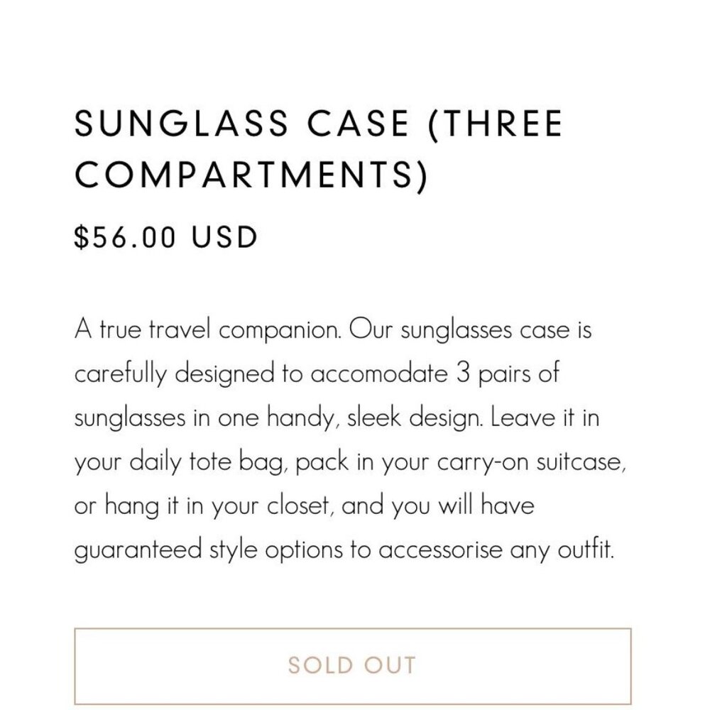 Sancia 3 Compartment Sunglass Case - Sand color - New in Box - Picture 7 of 16